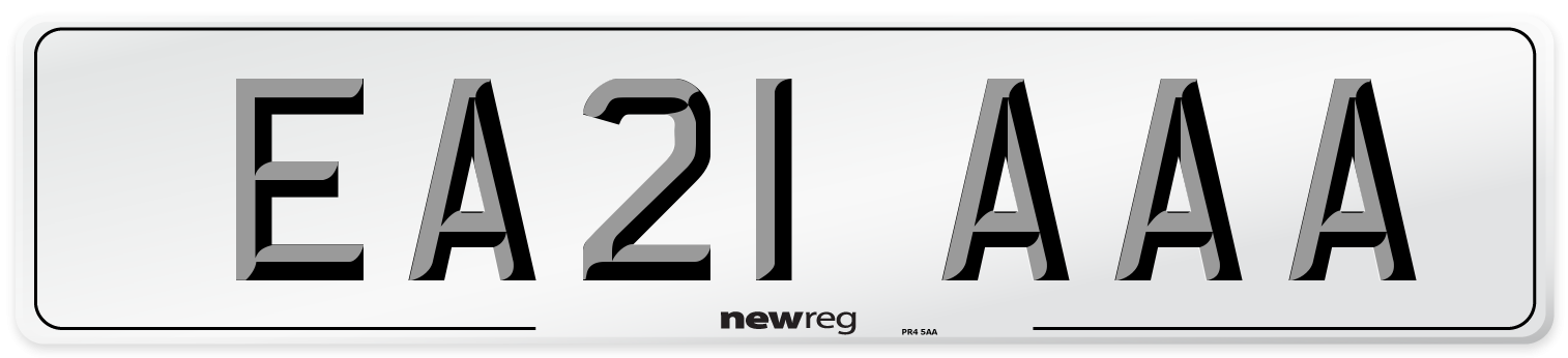 EA21 AAA Number Plate from New Reg